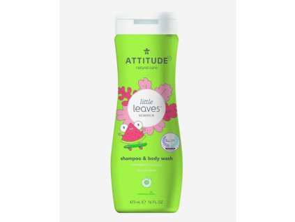 Detské telové mydlo a šampón (2 v 1) ATTITUDE Little leaves s vôňou melónu a kokosu 473 ml