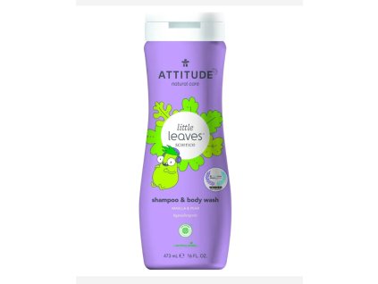 Detské telové mydlo a šampón (2 v 1) ATTITUDE Little leaves s vôňou vanilky a hrušky 473 ml