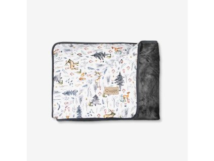 ALBERO MIO Detská plyšová deka Forest life & Love Škandinávsky les