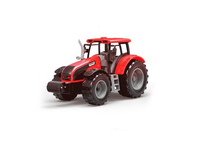 Farmársky traktor s dvoma prívesmi - červená