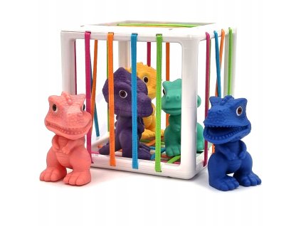 WOOPIE Flexibilná senzorická vkladacia kocka Dinosaurus (6ks)