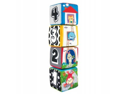 SMILY PLAY Látkové kocky so zvieratkami (4ks)