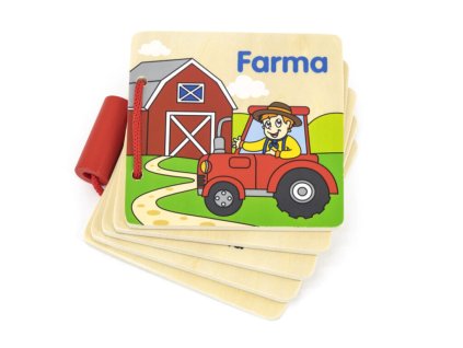Drevená knižka Farma