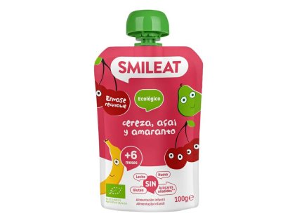 SMILEAT vrecko banán, hruška, čerešňa, acai a amarant 6m+ (100g)