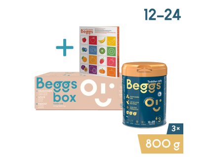 Beggs 3 mlieko pre batoľatá 2,4 kg (3x800g), krabica+pexeso