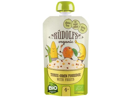 Rudolfs BIO kapsička Obilná 3zrnná kaša s ovocím (110g)
