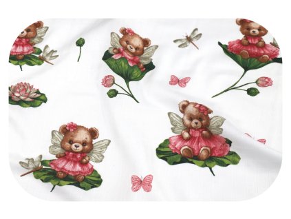Ega Kids mušelínová zábal 120x120cm Medveď a kvety