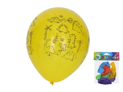 Nafukovací balón 30 cm sada 5, dinosaury