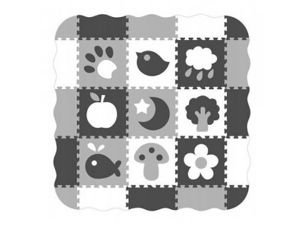 SMILY PLAY Penová podložka na puzzle 3x3 čiernobiela