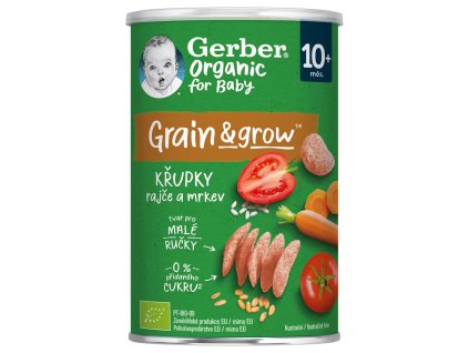GERBER Organické chrumky s paradajkami a mrkvou 35 g