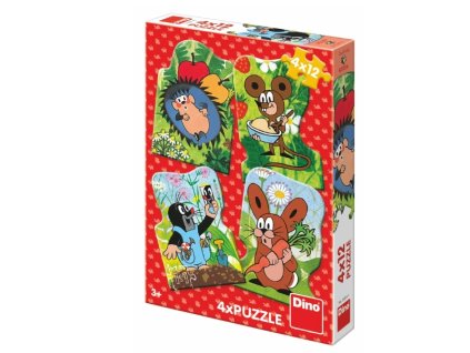 Puzzle Krtko s priateľmi 4x12 dielikov