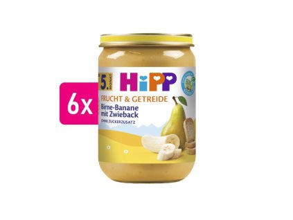 HiPP BIO Hruška a banány so suchármi 6x190g