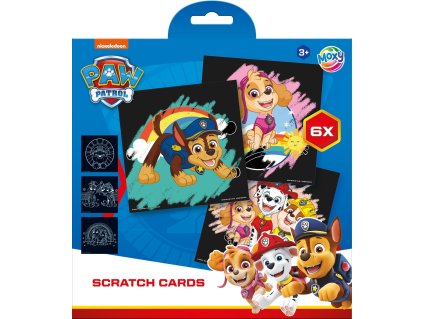 Kreatívny set Vyškrabávanie obrázkov Paw Patrol (6 kusov + pero)