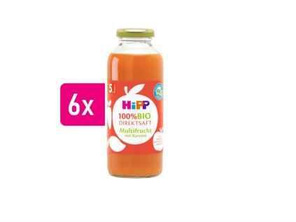 HiPP 100 % BIO JUICE Ovocná šťava s mrkvou 6x330ml