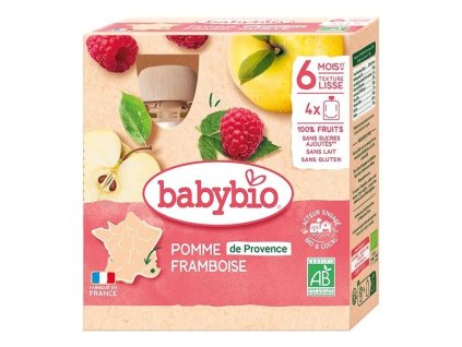 BABYBIO Jablko a malina (4x90g)