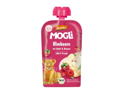 MOGLi BIO Malinové vrecko s jablkom a banánom 100g