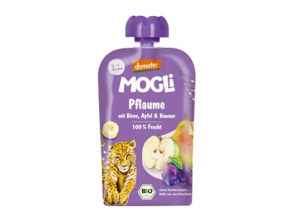 MOGLi BIO Slivkové vrecko s hruškou, jablkom a banánom 100g