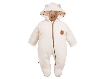 EEVI Dojčenský fleecový overal RUN&FUN ecru