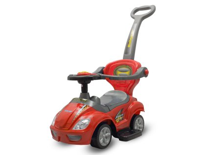 Baby Mix Detské odrážadlo 3v1 Mega Car s vodiacou tyčou červené