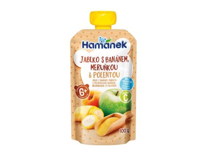 Hamánek Jablko s Banánom, Marhuľou & Polentou 100g