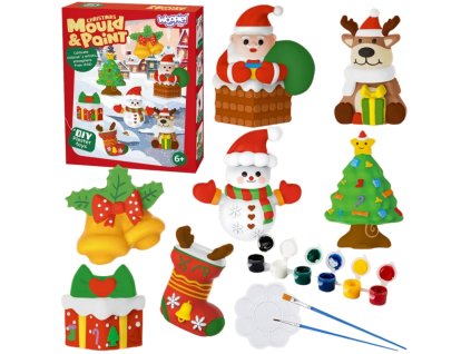 WOOPIE Kreatívna sada Sadrové figúrky s farbami Vianoce