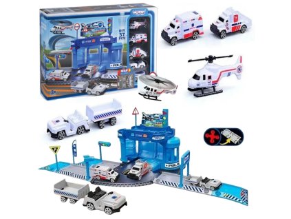 WOOPIE Parkovacia sada s autami a pristávacou plochou