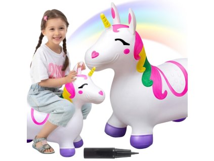 WOOPIE Skákací Jednorožec s pumpičkou