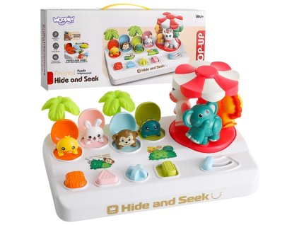 WOOPIE Vzdelávacia hračka Pop Up Zvieratká s kolotočom