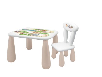 MALTEX Detská súprava LUNA stolček a stolička Lesná partia béžová