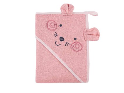 Eevi Froté osuška s kapucňou MELLOW 100x100cm ružová