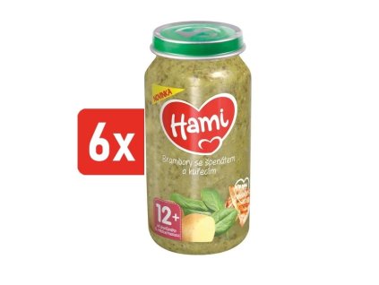 HAMI mäsovo-zeleninový príkrm Zemiaky so špenátom a kuracím 6x250g