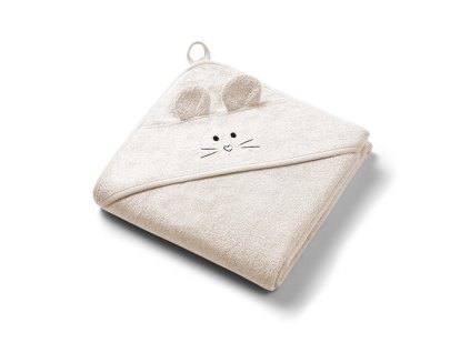 BabyOno Detská osuška s kapucňou bambus 100x100cm svetlo béžová