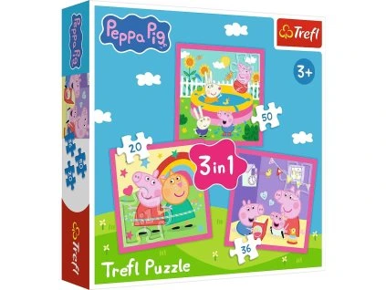 TREFL Puzzle 3v1 Peppa Pig Peppa a priatelia