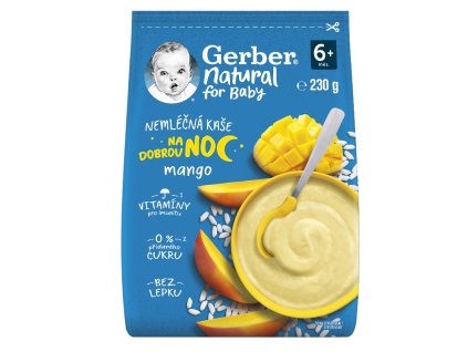 GERBER Cereálna mliečna kaša mango Goodnight 230 g