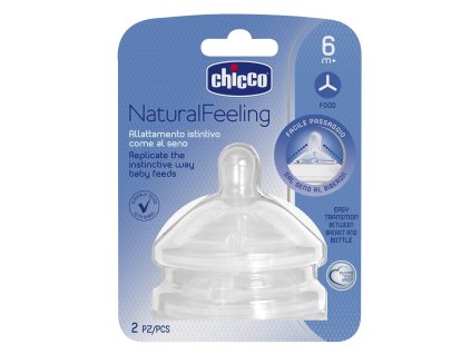 CHICCO Silikónový cumlík na fľašu Natural Feeling na kašu 6m+ 1