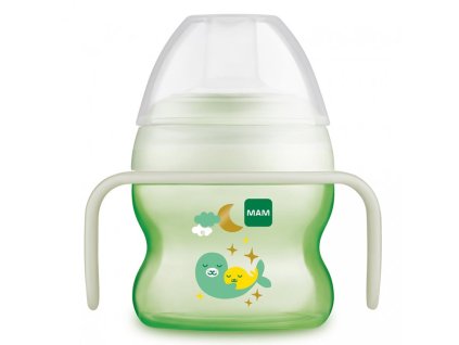 MAM STARTER CUP NIGHT 150 ml, 4+ mesiace zelená