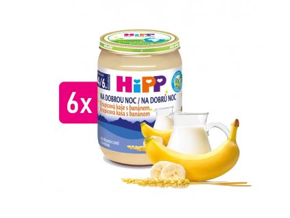 HiPP BIO Kaša na dobrú noc krupicová s banánom 6x190g