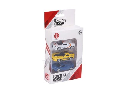 Auto kovové 7cm sada 3ks žltá