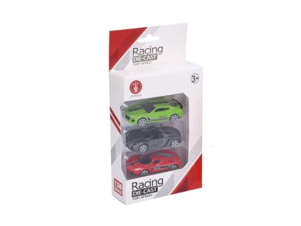 Auto kovové 7cm sada 3ks zelená