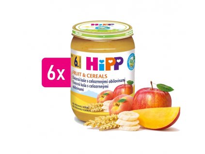 HiPP BIO Ovocná kaša s celozrnnými obilninami 6x190g