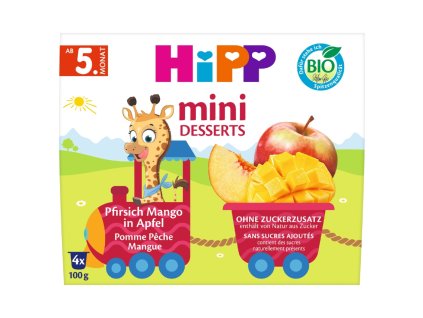 HiPP BIO Jablká s broskyňami 4x100g 1