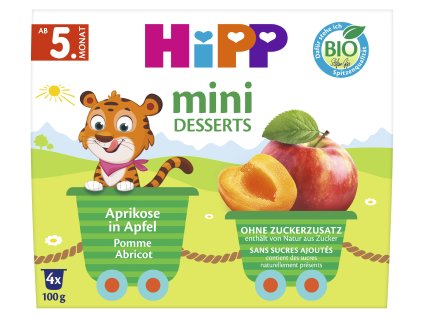 HiPP BIO Jablká s marhuľami 4x100g 1