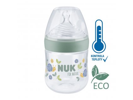 Fľaša NUK for Nature s reguláciou teploty 150 ml zelená