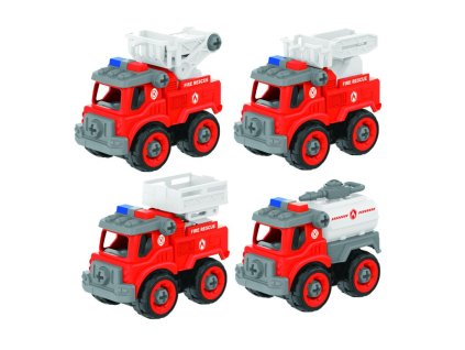 Skrutkovacie hasičské auto 13cm (4ks)