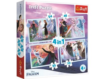 TREFL Hádanka 4v1 Frozen II Mágia v lese