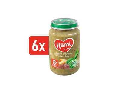 HAMI mäsovo-zeleninový príkrm Špenát s hovädzím a zemiakmi 6x200g
