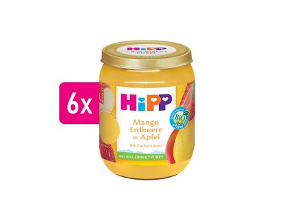 HiPP Organické jablko, mango a jahody 6x160g