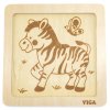Viga Drevené puzzle 4 diely Zebra 2