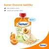 Sunar kašička ovocné vrecko hruška, marhuľa, ovsené vločky 6m+, 120g