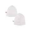 Bavlnená čiapka biela béžová (2ks)